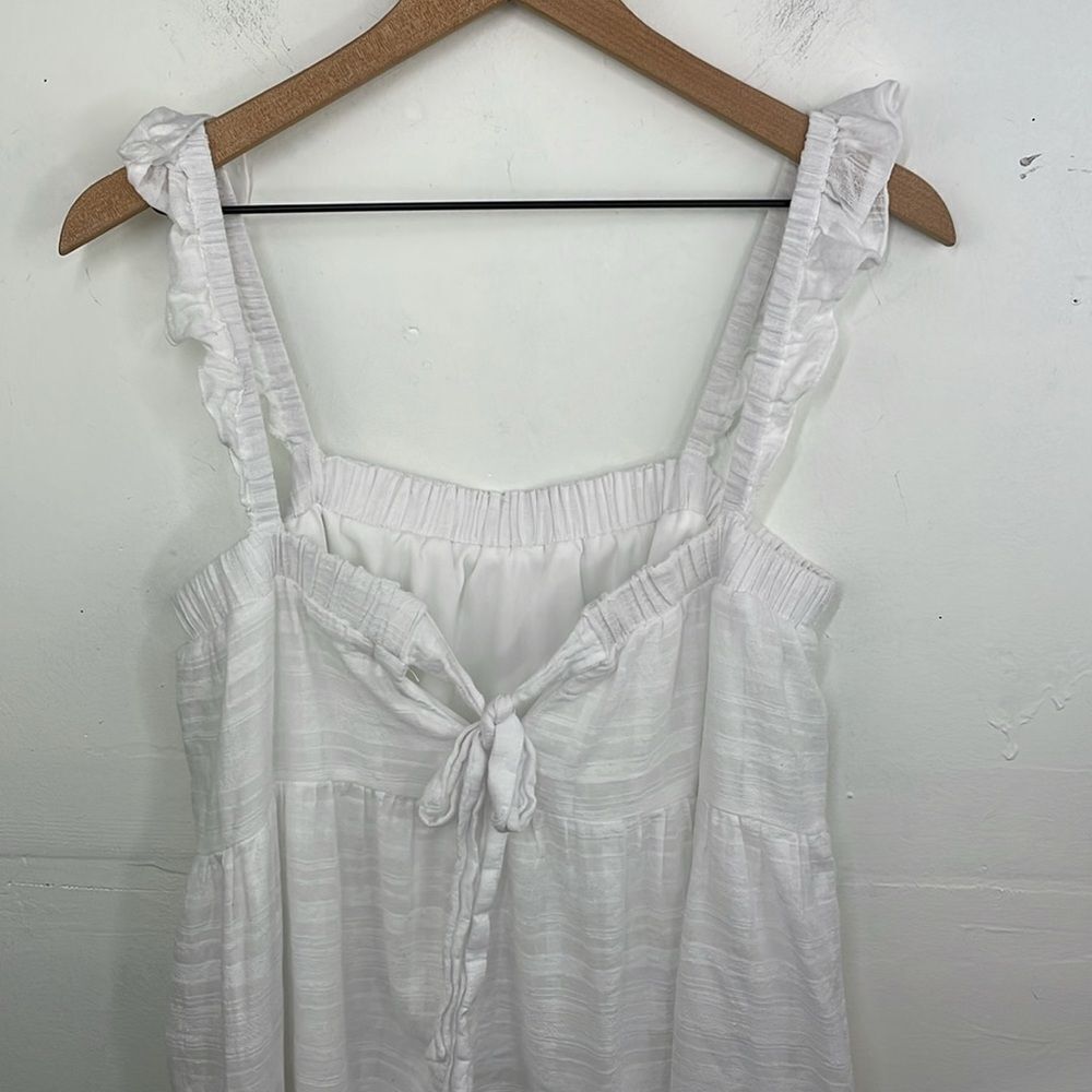 Altar’d State White Ruffled Strap Tired Dress cotton size Large - Picture 6 of 10